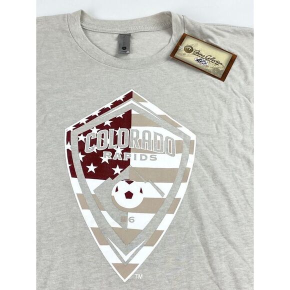 Altitude Authentics Colorado Rapids Shield Short Sleeve Tshirt Adult XL Sand NWT - Picture 2 of 7